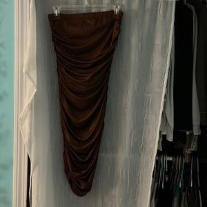 Adorable strapless brown adjustable dress